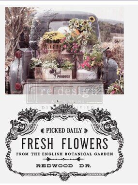 Redesign With Prima FRESH FLOWERS Furniture Transfer 24x34